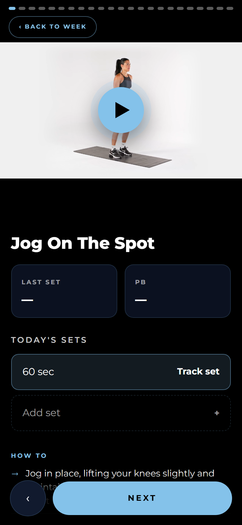 A guided exercise with tracking